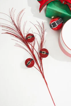26" Red Glitter Santa Belt Spray