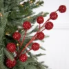 26” Red Glitter Tinsel Ball Spray