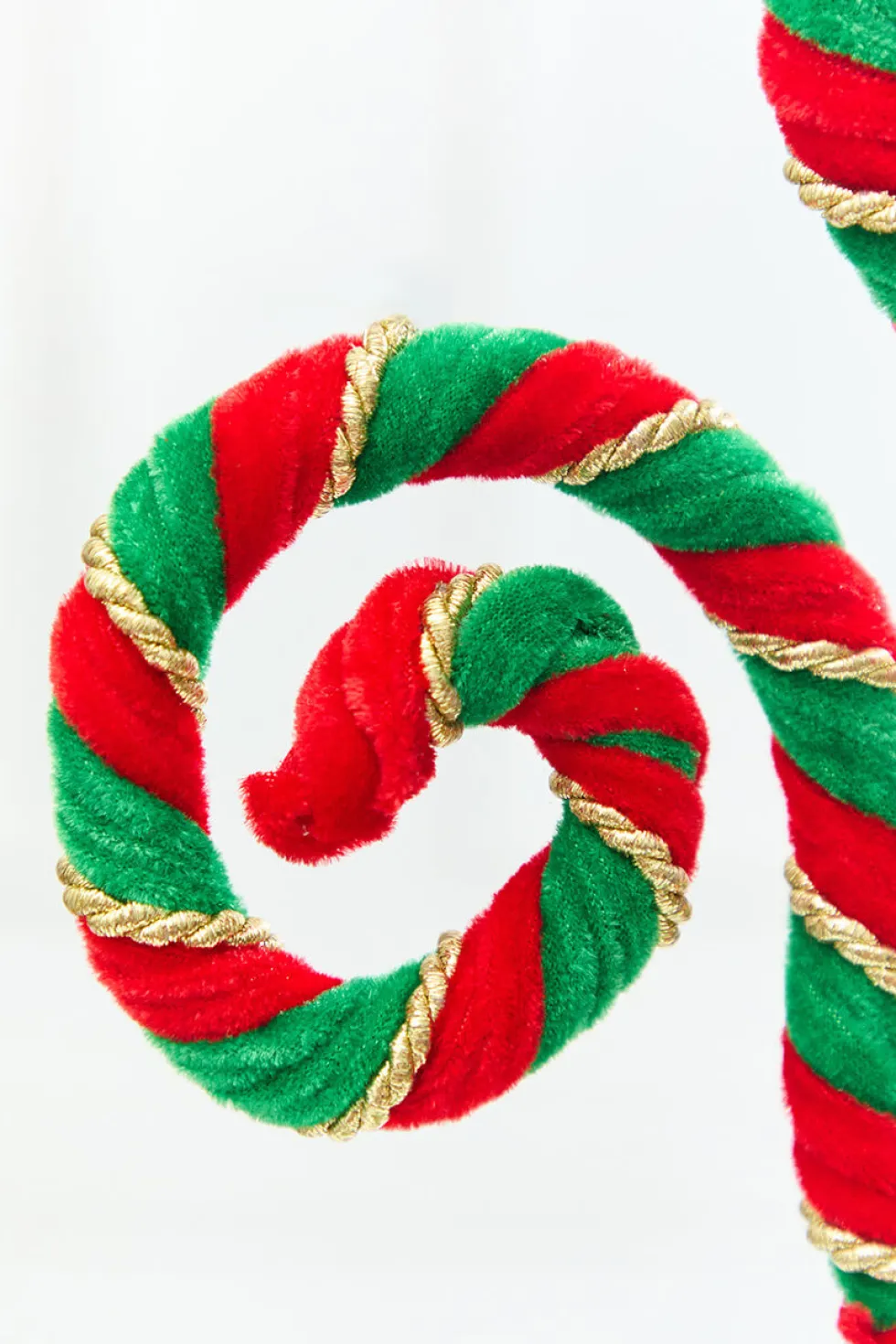 28" Red, Green & Gold Stripe Curly Spray