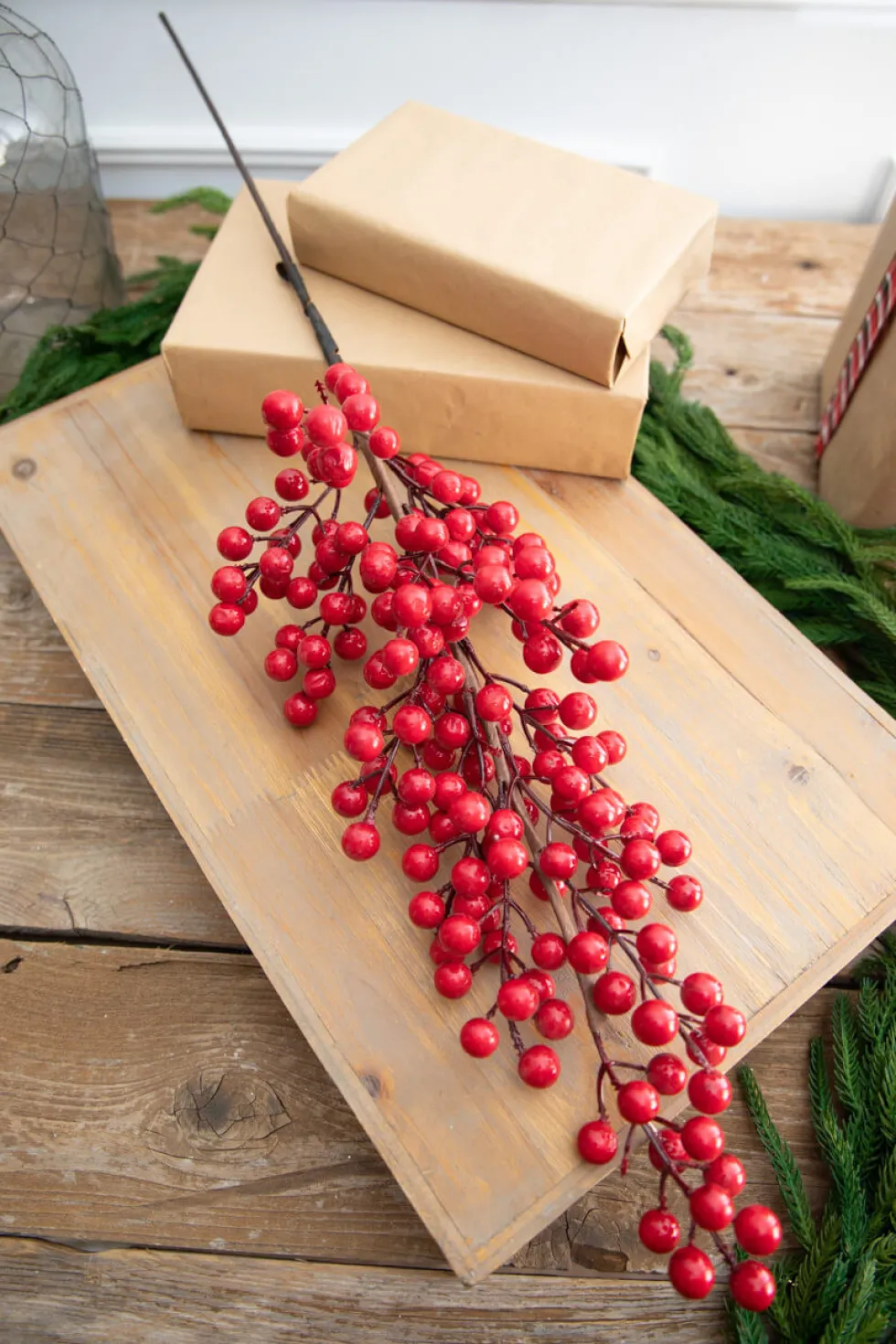35” Red Orchard Berry Stalk