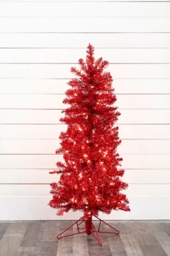 4' Red Tinsel Tree