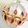 4" - 6" Reflector Pattern Glass Ornament - Champagne and Gold