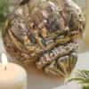 5" Regal Beaded Antique Gold Mercury Glass Ornament