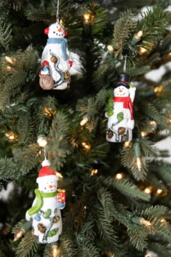 3” Resin Birch Snowman Ornament
