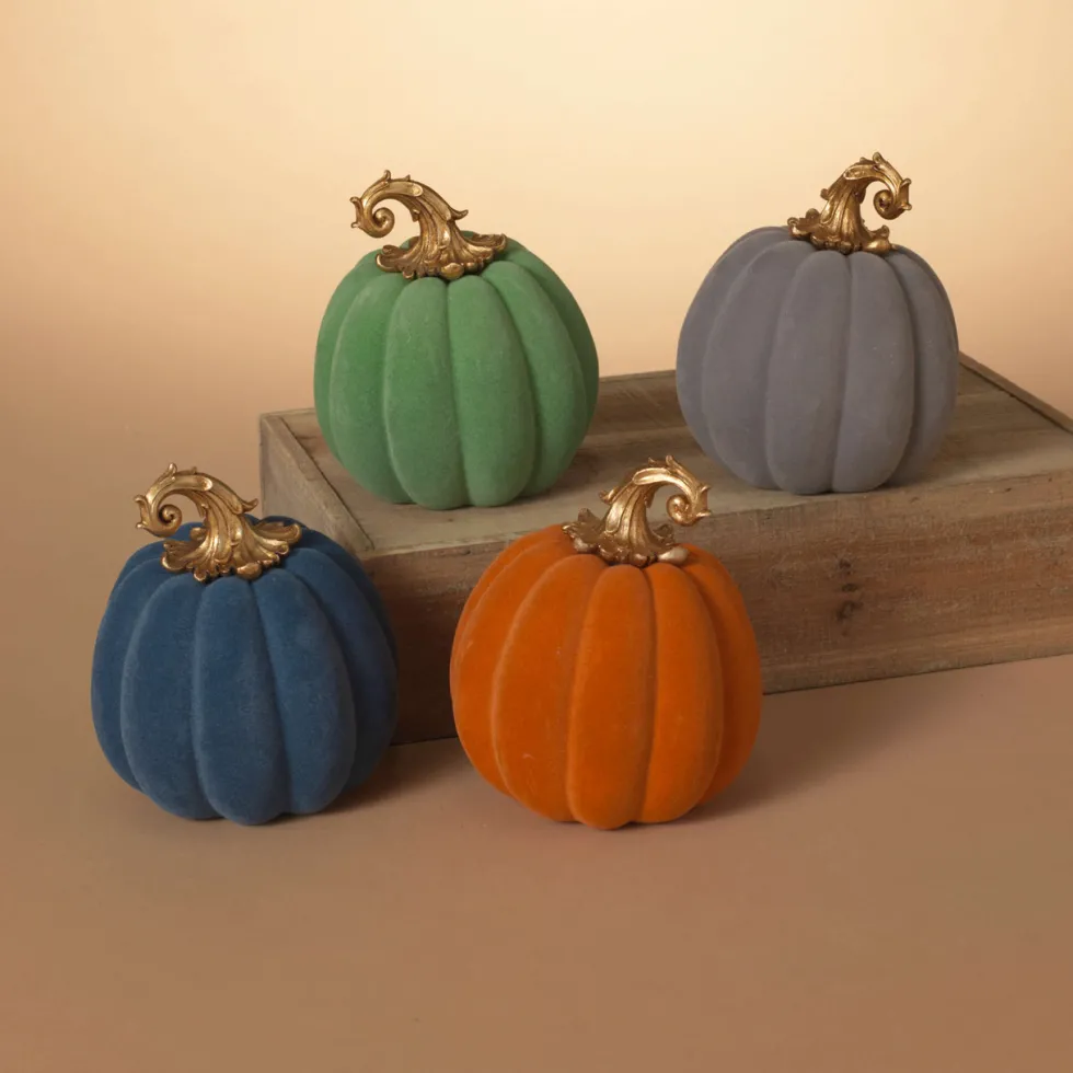 6" Resin & Felt Harvest Pumpkin