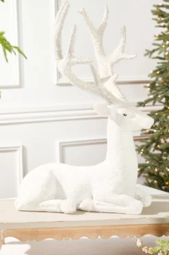 Resin Frozen Forest Flocked Deer