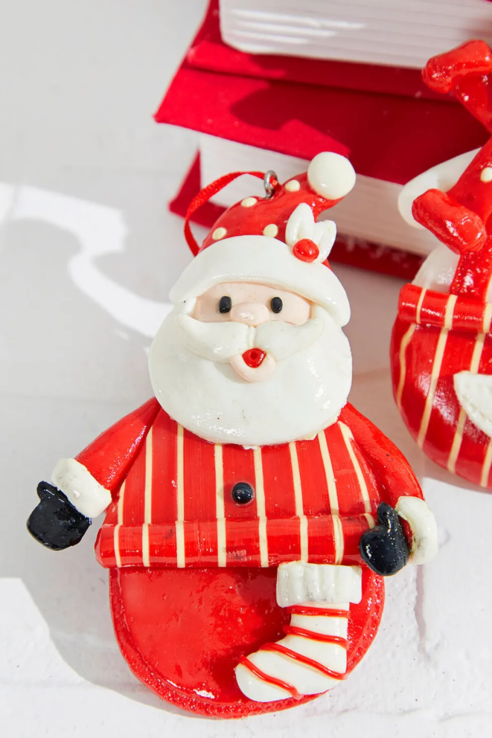 4.5" Resin Holiday Santa /Snowman Ornament