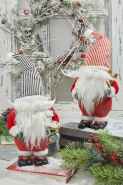 13” Resin Santa Gnome Figurine