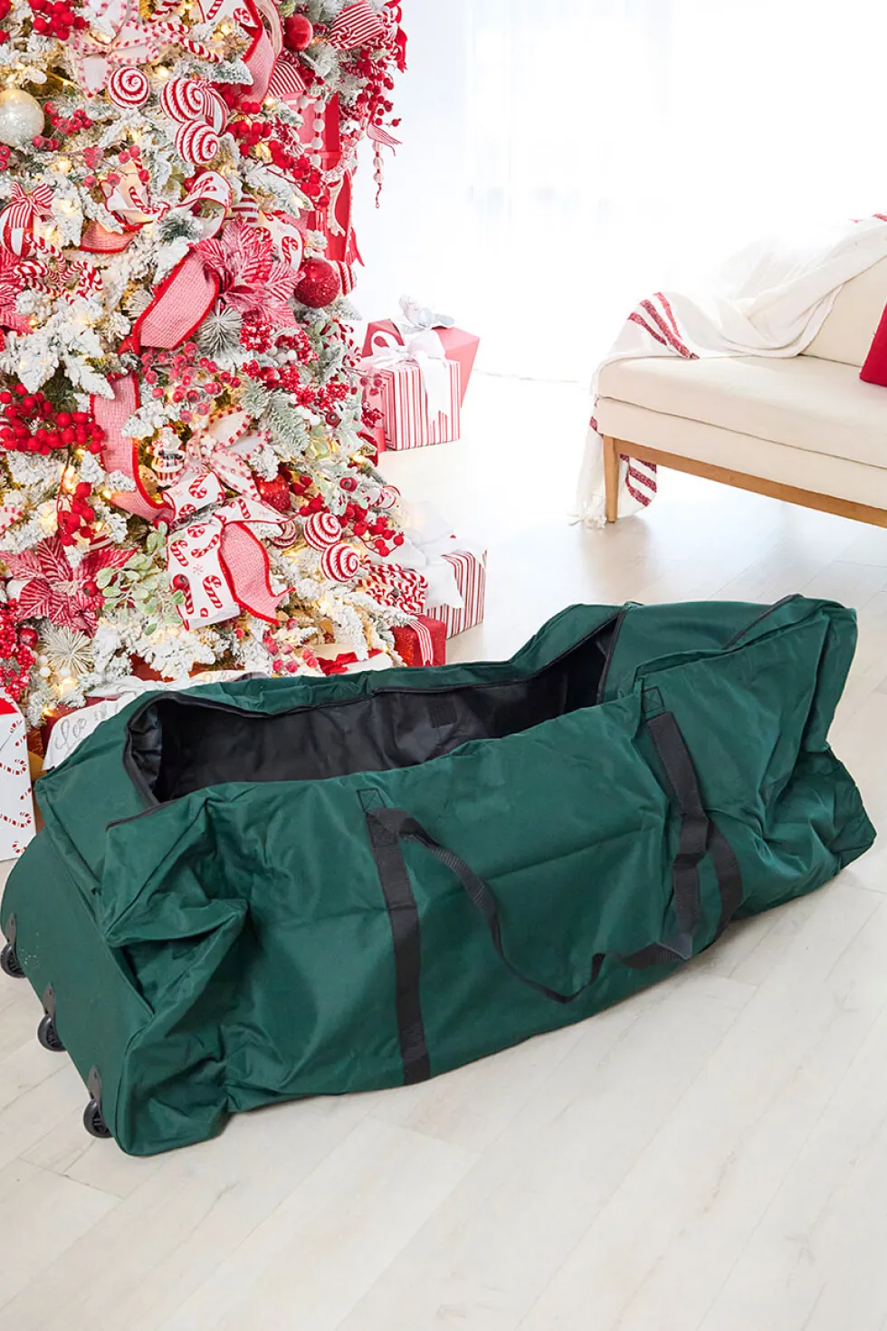 Rolling Christmas Tree Storage Bag - Green