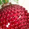 4" Round Hobnail Ruby Mercury Glass Ornament