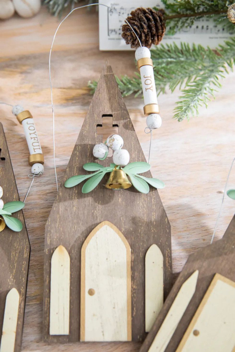 8" Rustic Church Ornament