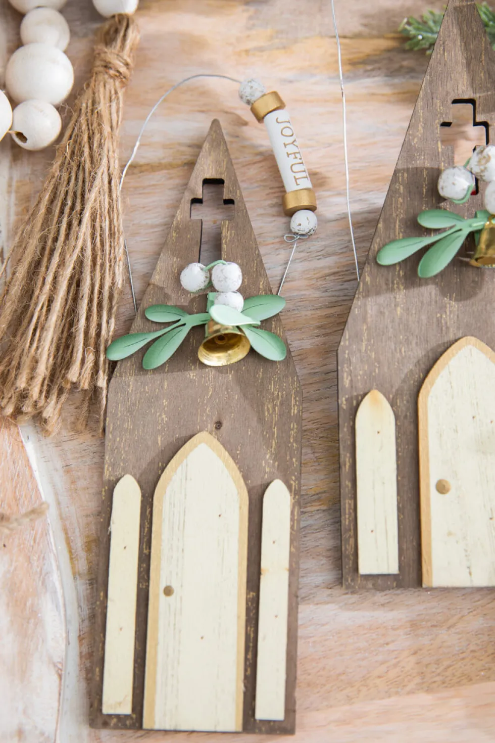 8" Rustic Church Ornament