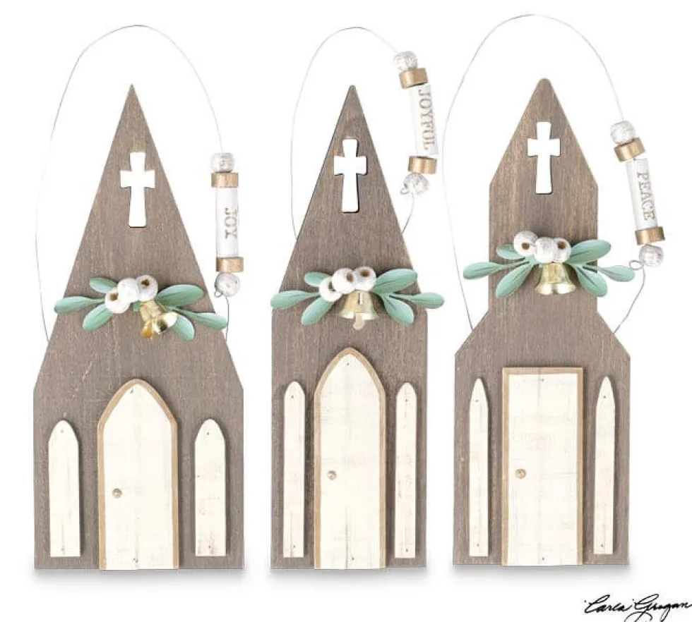 8" Rustic Church Ornament