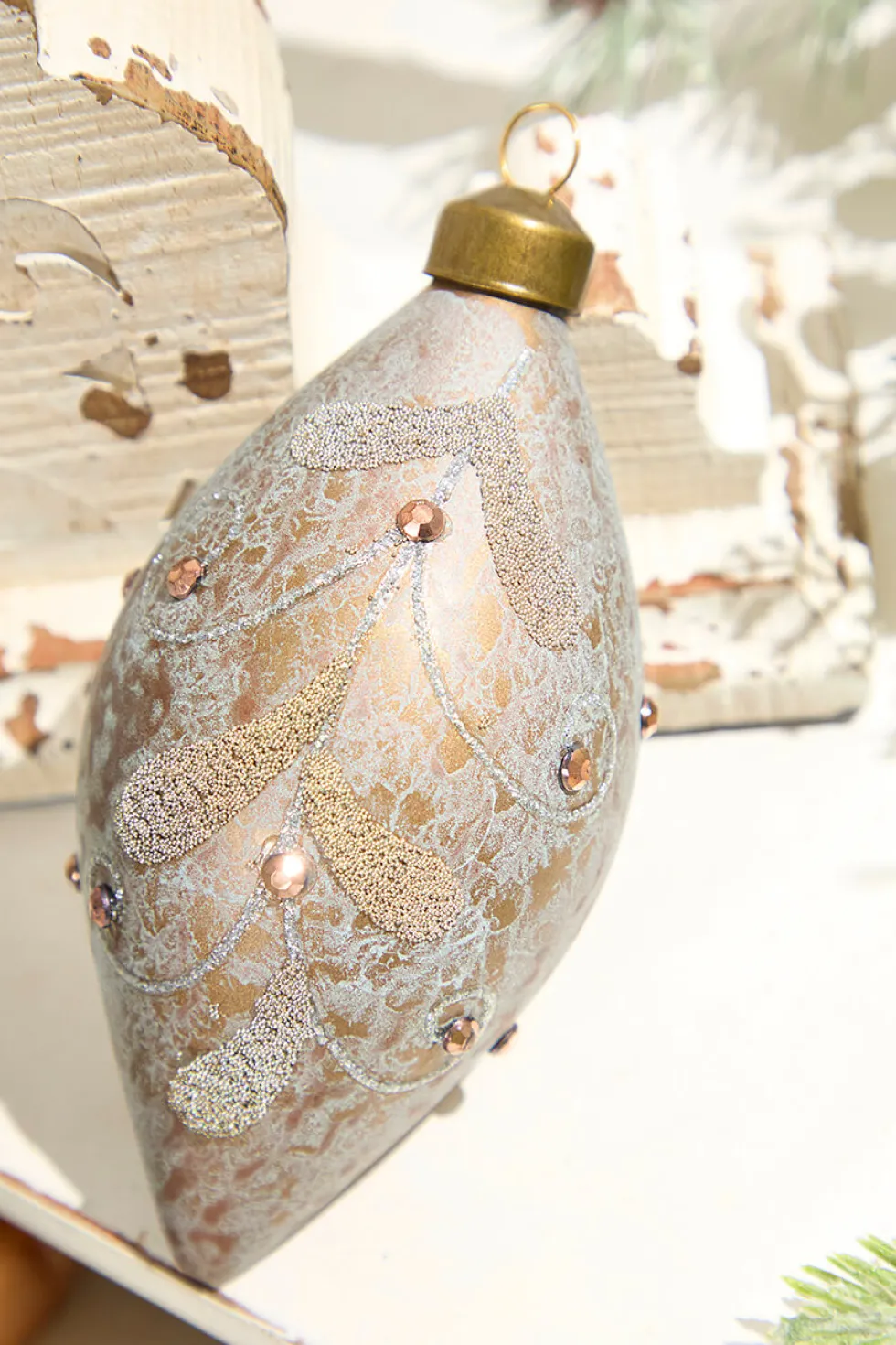 4" - 5" Rustic Glass Ornament