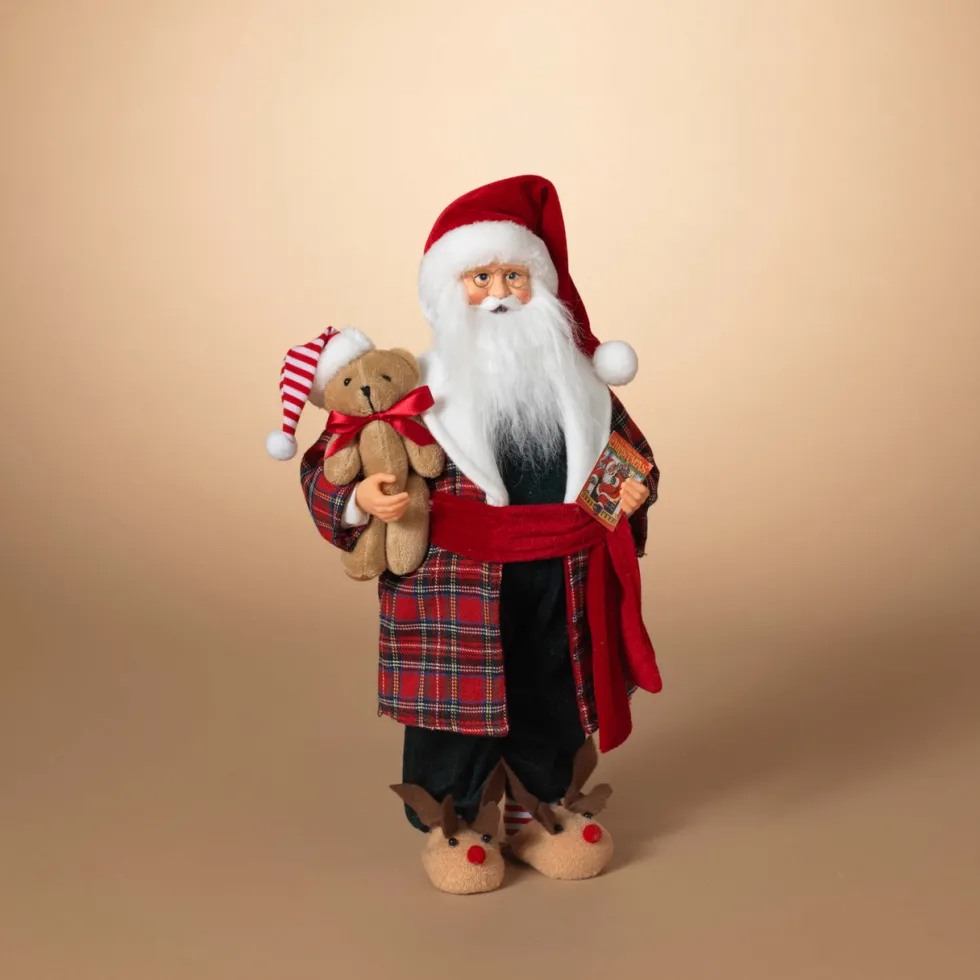 18" Santa in Pajamas Figurine