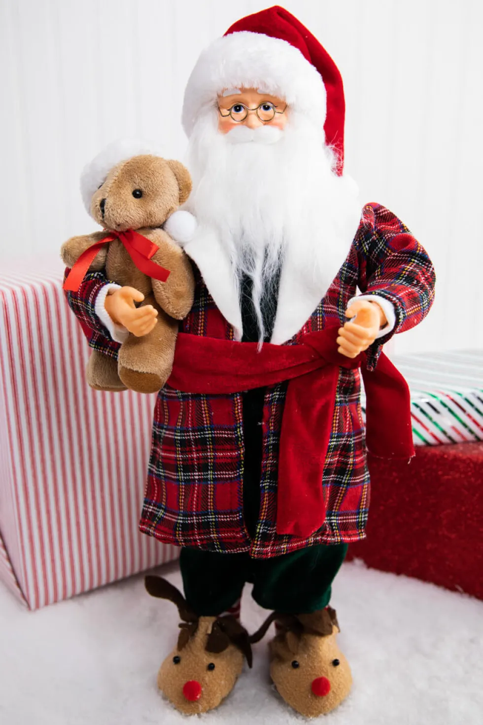 18" Santa in Pajamas Figurine