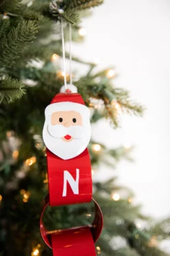 14” Santa/Snowman Metal Ornament