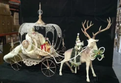 40" Santa with Carriage and Deer - Mark Roberts