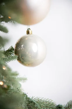 3.1” Shiny/Matte Pearl Shatterproof Ornaments - Set of 6