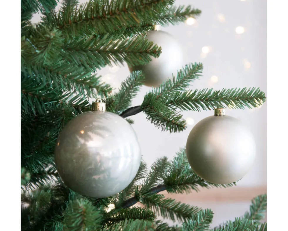 3.9” Shiny/Matte Pearl Shatterproof Ornaments - Set of 4