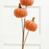 25” Sienna Triple Natural Weave Autumn Pumpkin Spray