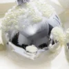 5" Silver Christmas Ball Ornament - Set of 6