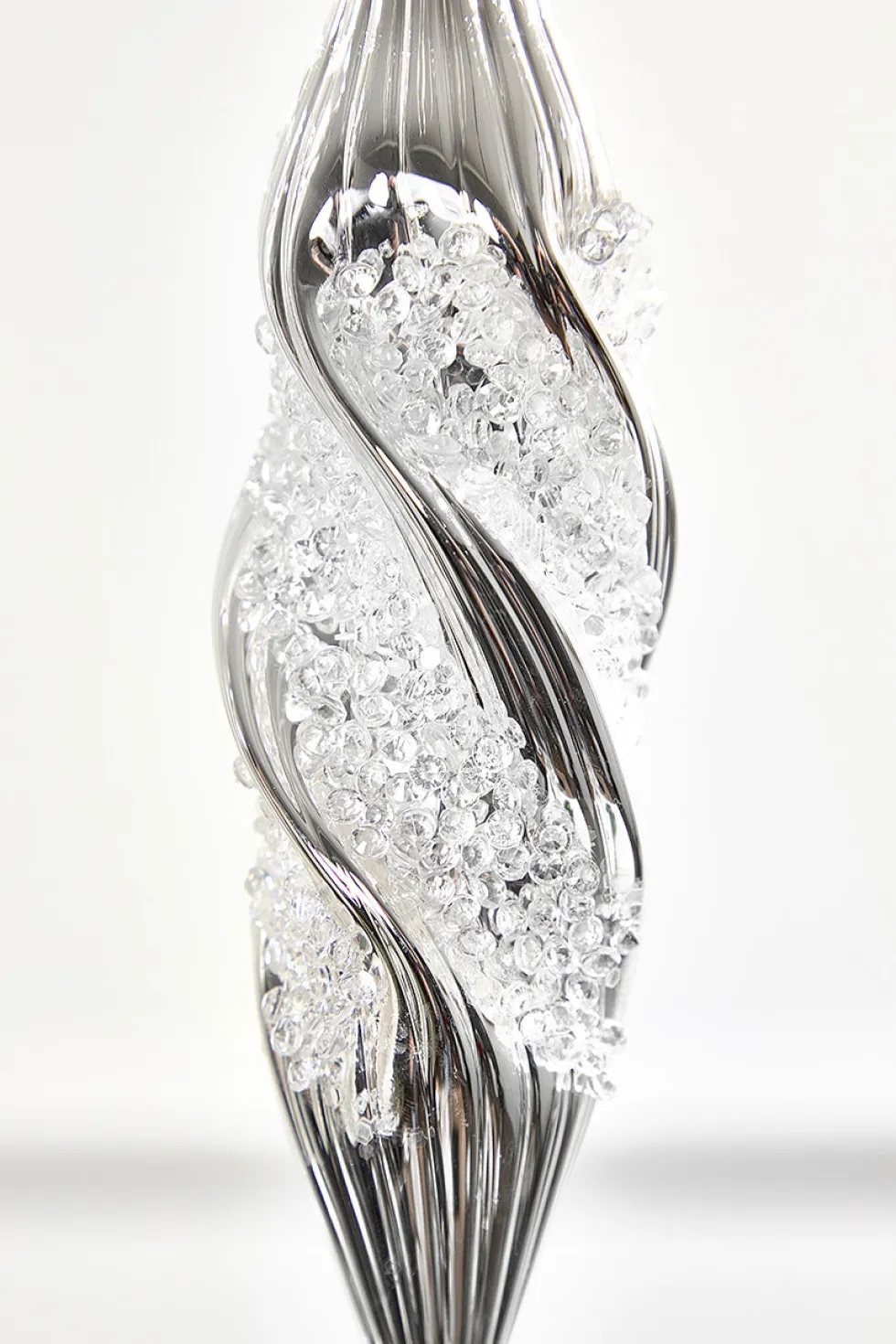 7"- 8" Silver Glass Drop Ornament