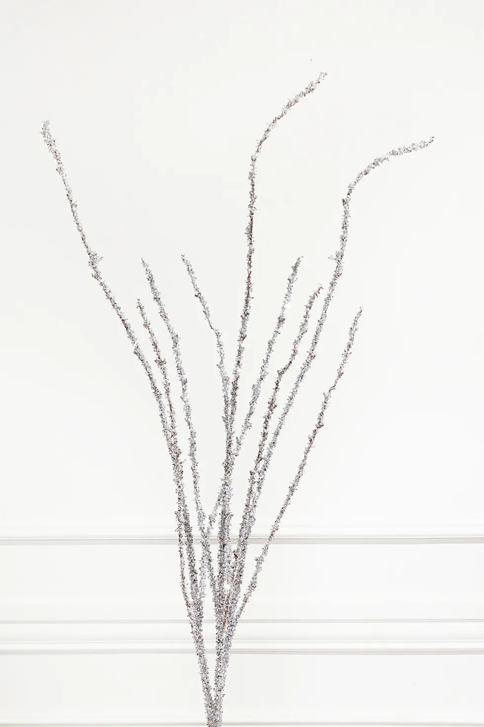 40" Silver Glitter Twig Branch
