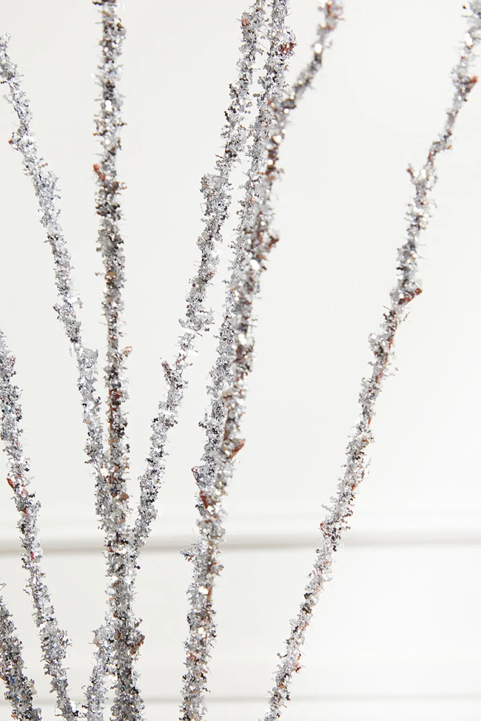 40" Silver Glitter Twig Branch