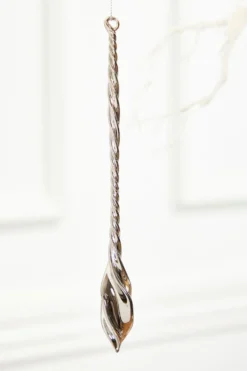 9" Slate Gray Drop Glass Ornament