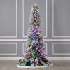 7' Slim Snow Kissed Pine Tree with 250 Multicolor LED Lights