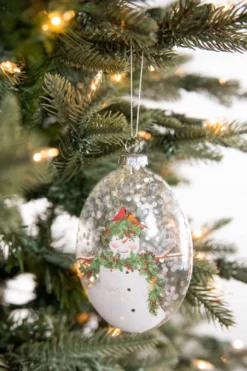 5” Snowman Family Glass Ornament