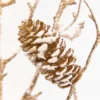 36" Snowy Golden Pinecone Spray