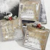 4" Square Text Glass Ornament