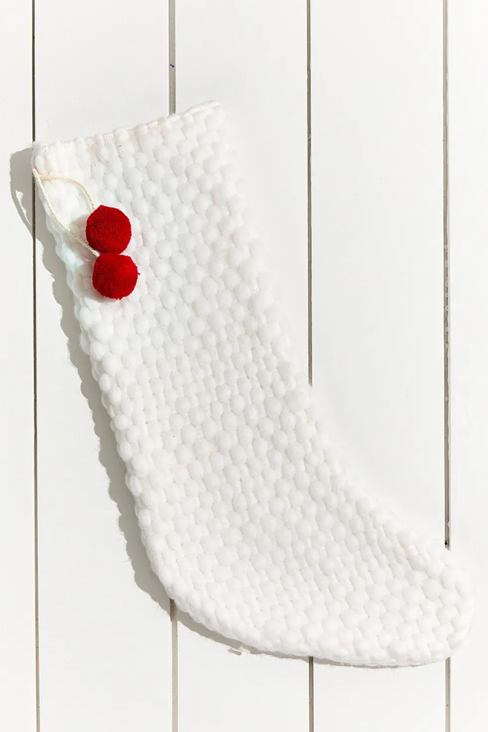 20" Stocking With Pom Poms