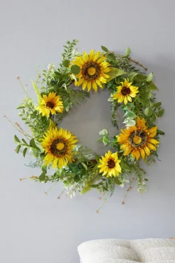 24" Sunflower Mixed Wreath