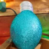 7" Teal Glitter Light Bulb Ornament