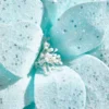 22" Teal with Sparkles Frosted Poinsettia Stem