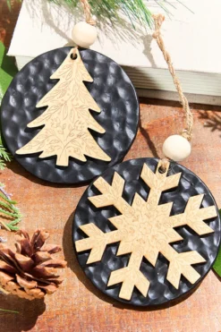 Tree & Snowflake Icon Ornament
