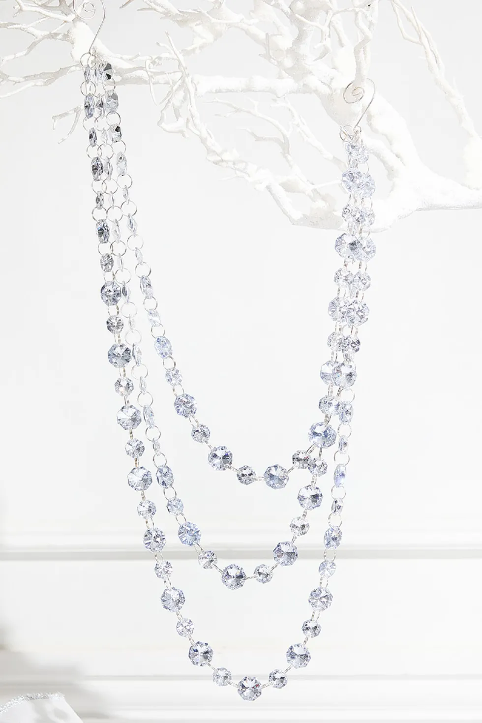 Triple Bead Silver Garland Ornament