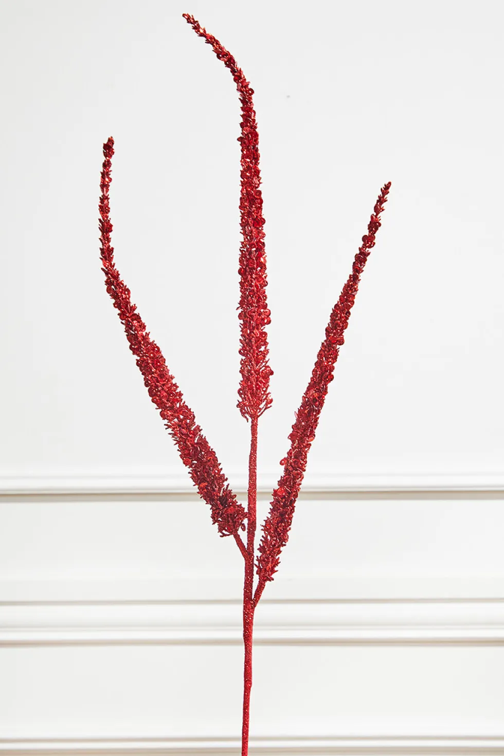 34” Triple Glitter Sequin Christmas Spray - Red