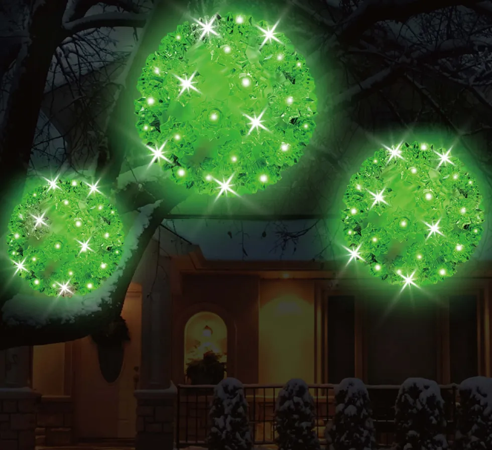 5.5" Twinkling Green Crystal Sphere
