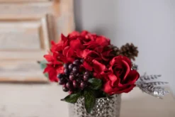 Valentine's Day Floral Arrangement with Real Touch Rose - Red