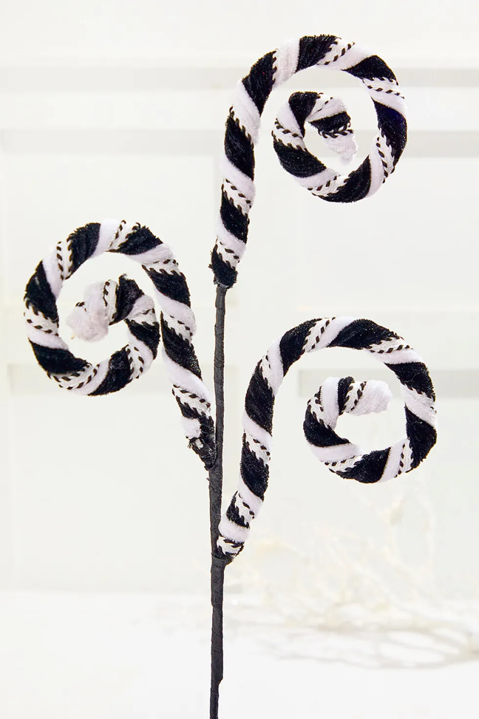 27" Velvet Stripe Spiral Curly Spray
