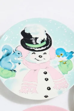 8" Vintage Round Christmas Plates - Set of 4