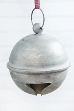 6" Weathered Tin Jingle Bell Christmas Ornament