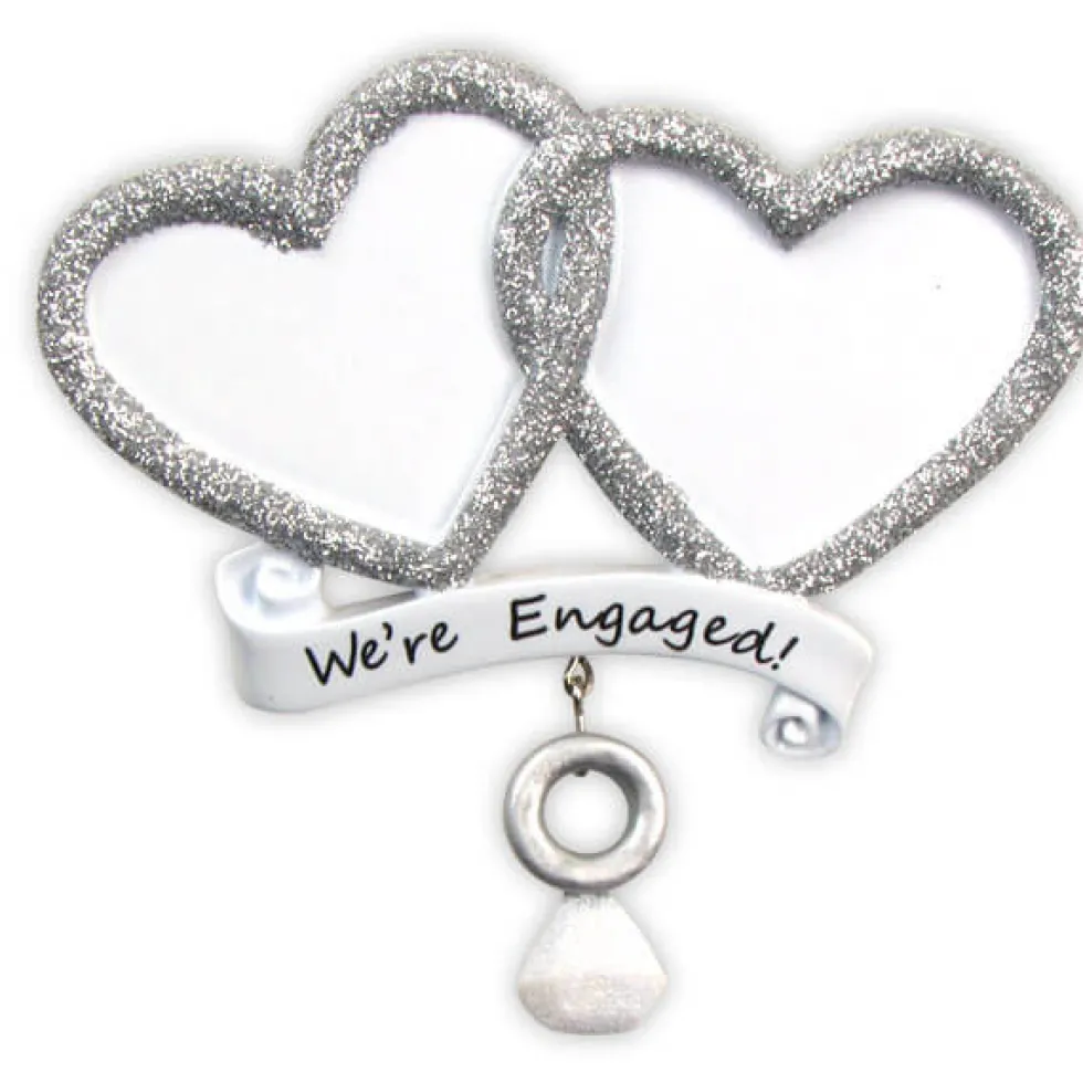 4" We’re Engaged Customizable Ornament