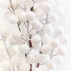 33" White Flocked Berry Spray