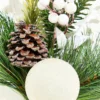 14.5" White Glitter Pinecone Ornament Spray