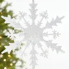 12" White Glitter Snowflake Ornament